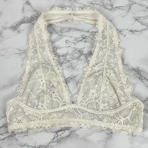 Intimately Free People Ivory Lace Halter Bralette XS